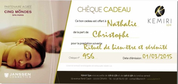 Offrez une carte cadeau massage ou soin visage